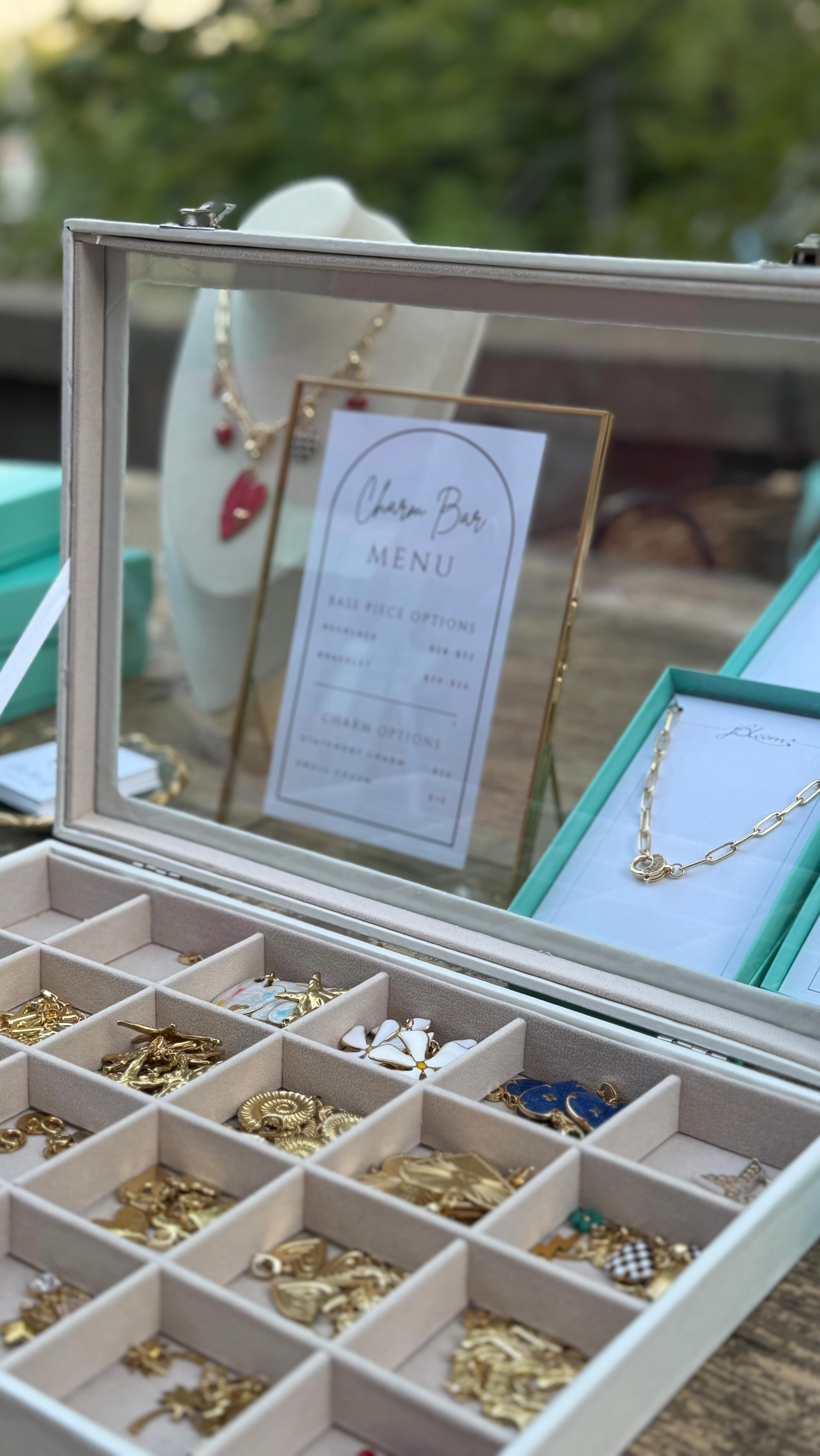 Introducing my new CHARM BAR POP UP! 🍒🍭✨Had the sweetest time with the lovely ladies of @trideltasemo @axo_semo.  DM if you’d like me to bring this fun experience to you and your peeps!! #mytwocentsofstyle #charmbar #charmbarpopup #charmbarexperience